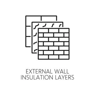 External wall thermal insulation layers icon イラスト素材