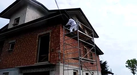 External washing operation of a building 스톡 동영상 330161269