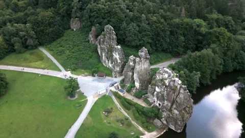 Externsteine From Above With The Visitor Parking Area 스톡 동영상 339367594