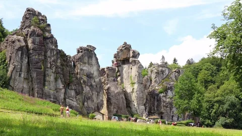 Externsteine landmark Stock Footage 98025651