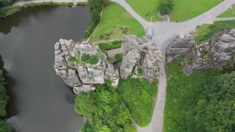 Externsteine Overhead Close View In Bright Sunlight 스톡 동영상 339367643