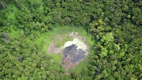 An extinct ancient volcano called Trou-aux-Cerfs Stock Footage 169093468