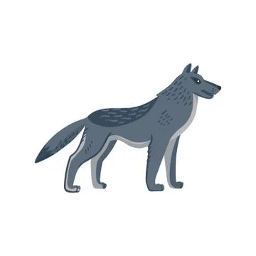Extinct animals. Dire wolf. Prehistoric extinct american wolfl. Flat style Stock Illustration