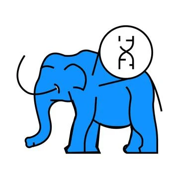 Extinct species resurrected future technology icon color illustration Stock Illustration