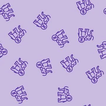 Extinct species resurrected future technology line vector seamless pattern イラスト素材