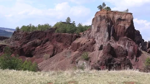 The extinct volcano in Racos seen from its side Stock Footage 186747937