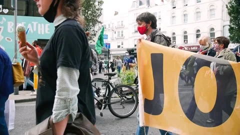 Extinction rebellion demonstration Stock Footage 138262946