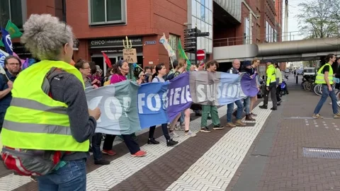 Extinction rebellion march Video stock 273227446