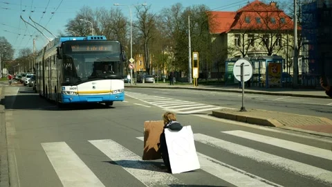 Extinction rebellion protest blocking block the traffic road way cars Stock Footage 153605538
