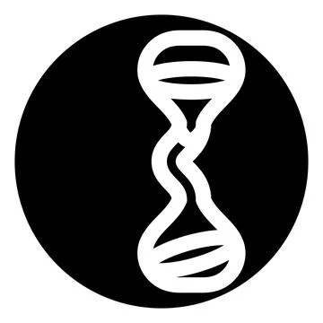 Extinction symbol combining dna double helix and hourglass Stock Illustration