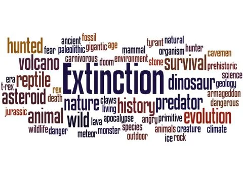 Extinction, word cloud concept Stock Illustration