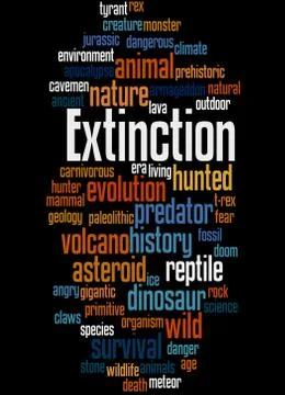 Extinction, word cloud concept Stock Illustration