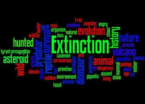 Extinction, word cloud concept Stock Illustration