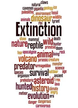 Extinction, word cloud concept Stock Illustration