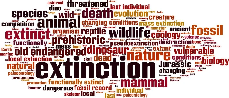Extinction word cloud Stock Illustration