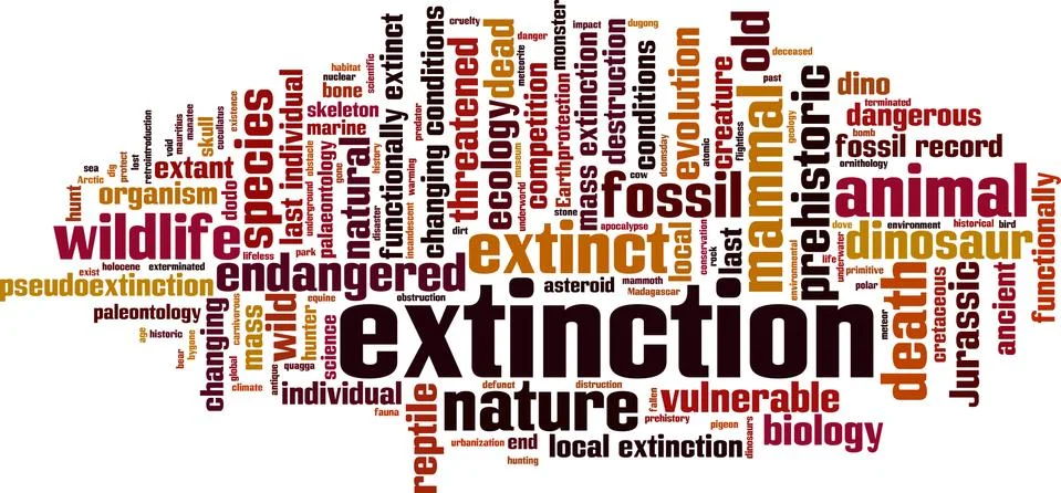 Extinction word cloud Stock Illustration
