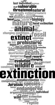 Extinction word cloud Stock Illustration