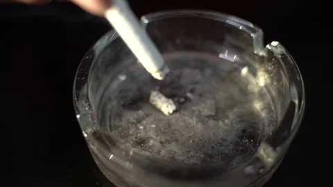 Extinguish a cigarette in an ashtray Vídeo Stock 119277201