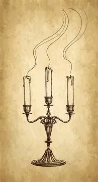 Extinguished candles in candelabrum. Stock-Illustration