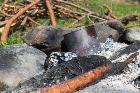 Extinguished fire Foto stock