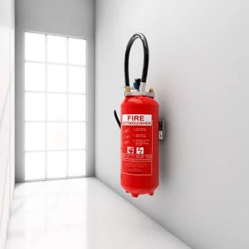 Extinguisher on corridor Stock Illustration