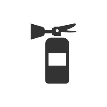 Extinguisher icon in flat style. Fire protection vector illustration on white Stock Illustration