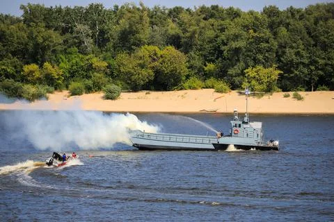 Extinguishing a fire on a ship Photos