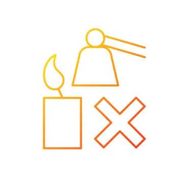 Extinguishing flickering candle gradient linear vector manual label icon Ilustración de archivo