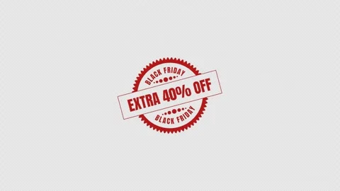Extra 40 Off Animated Black Friday Badge Alpha Channel Transparent Background Stock Footage 319894685