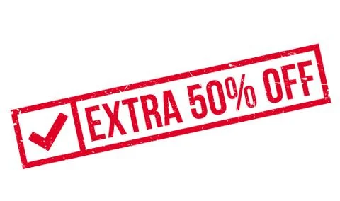 Extra 50 Off rubber stamp Stock Illustration