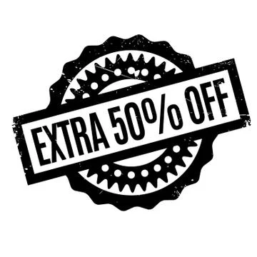Extra 50 Off rubber stamp Stock Illustration