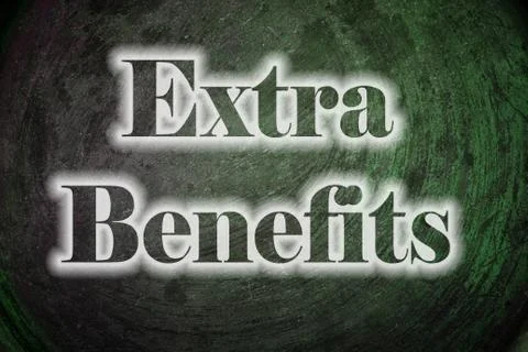Extra benefits text on background Stock Illustration
