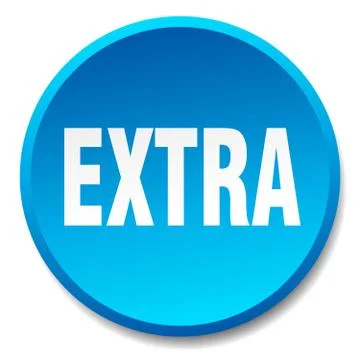 Extra blue round flat isolated push button 스톡 일러스트