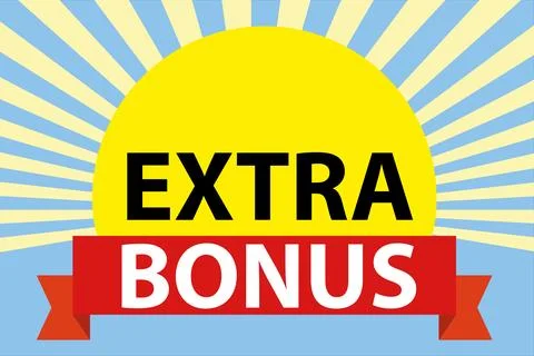 Extra bonus. Banner extra bonus. Extra bonus label, sticker or tag icon. Stock Illustration