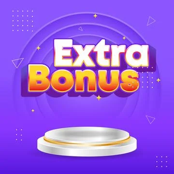 Extra bonus banner with round stage is showing marketing offer, promotion, .. Stock Illustration