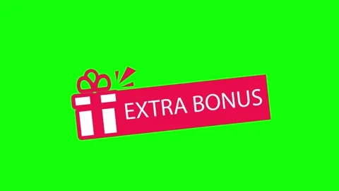 Extra Bonus Gift Badge with Present Icon on Green Screen Background Stock Footage 327480467