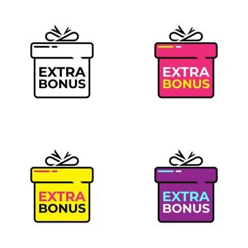 Extra bonus gift box template, concept illustraiton flat design vector Stock Illustration