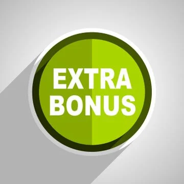 Extra bonus icon, green circle flat design internet button, web and mobile ap Illustrazione stock