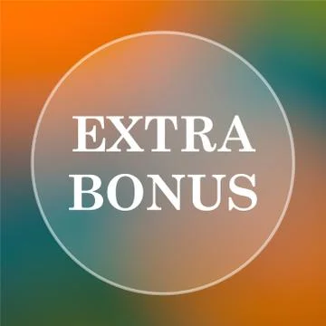 Extra bonus icon. Internet button on colored  background.. Illustrazione stock