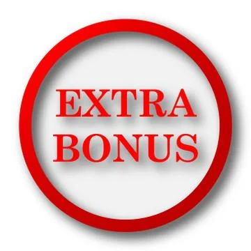 Extra bonus icon. Internet button on white  background.. Illustrazione stock
