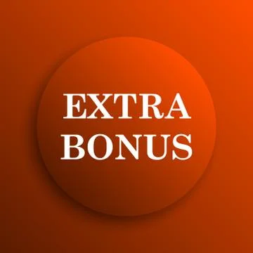 Extra bonus icon. Internet button on orange background. 스톡 일러스트