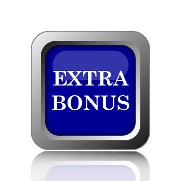 Extra bonus icon. Internet button on white background.. Illustrazione stock