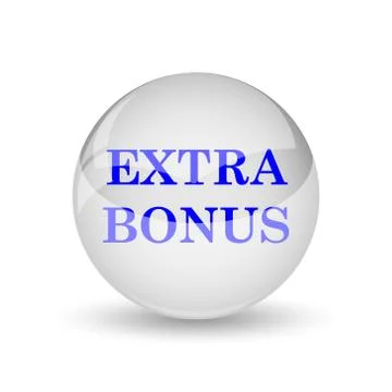Extra bonus icon. Internet button on white background.. Illustrazione stock