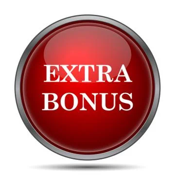 Extra bonus icon. Internet button on white background.. Illustrazione stock