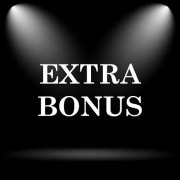 Extra bonus icon. Internet button on black background.. 스톡 일러스트