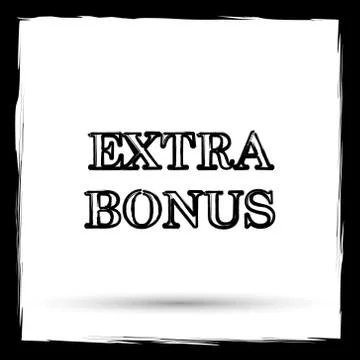 Extra bonus icon. Internet button on white background. Outline design imitati 스톡 일러스트