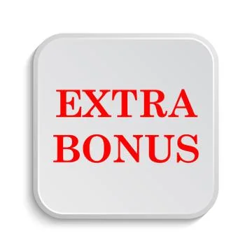Extra bonus icon. Internet button on white background.. Illustrazione stock
