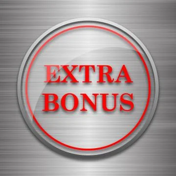 Extra bonus icon. Internet button on metallic background.. 스톡 일러스트