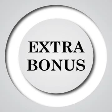 Extra bonus icon. Internet button on white background.. Illustrazione stock