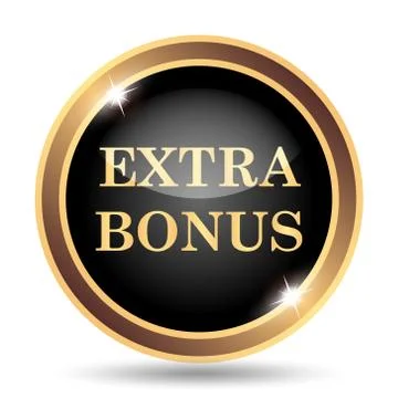Extra bonus icon. Internet button on white background.. Illustrazione stock